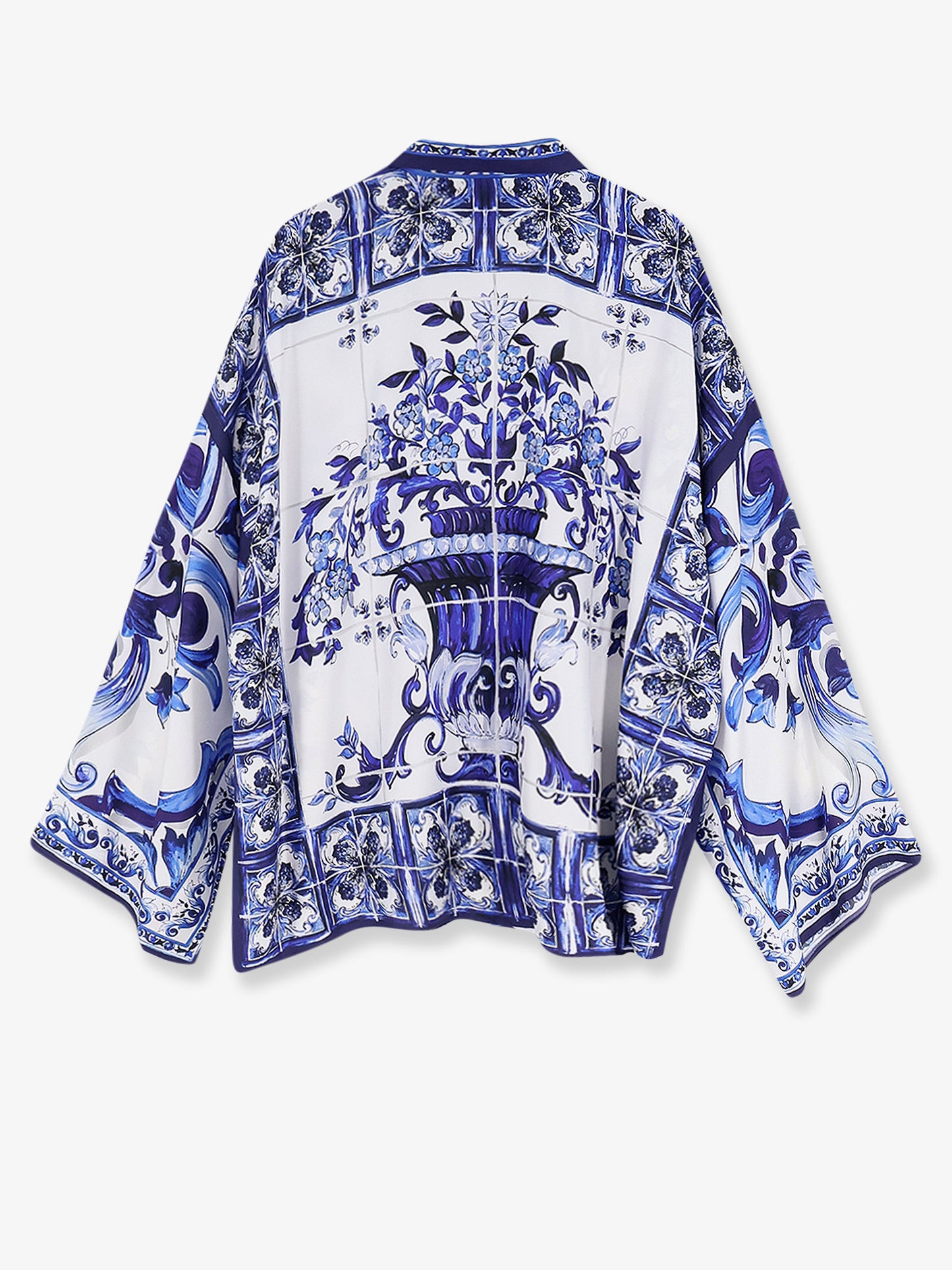 Silk shirt with Maiolica print