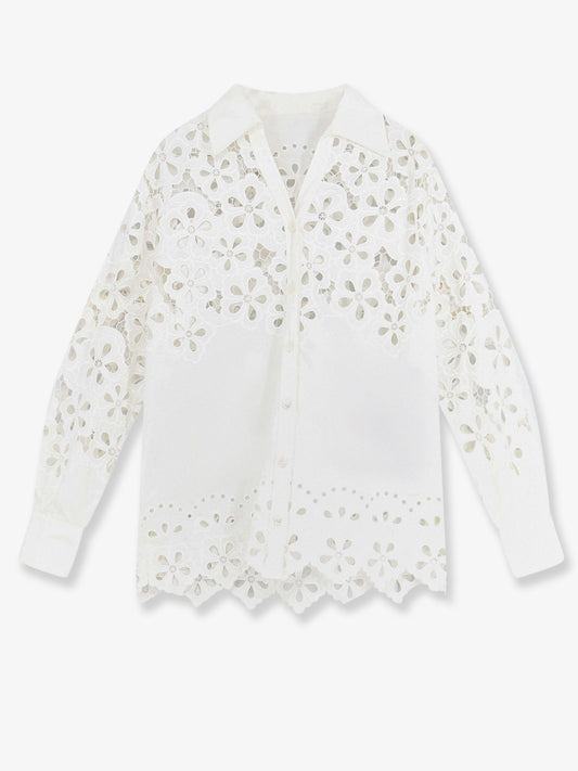 Cotton shirt with cut-out details