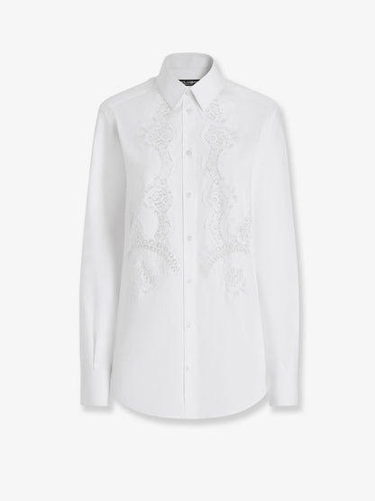 Cotton shirt with floral embroideries thumbnail