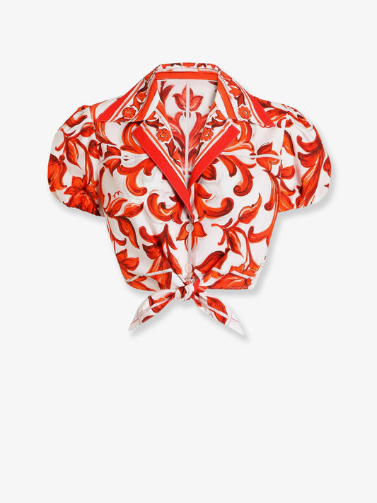 Cotton shirt with Maiolica print