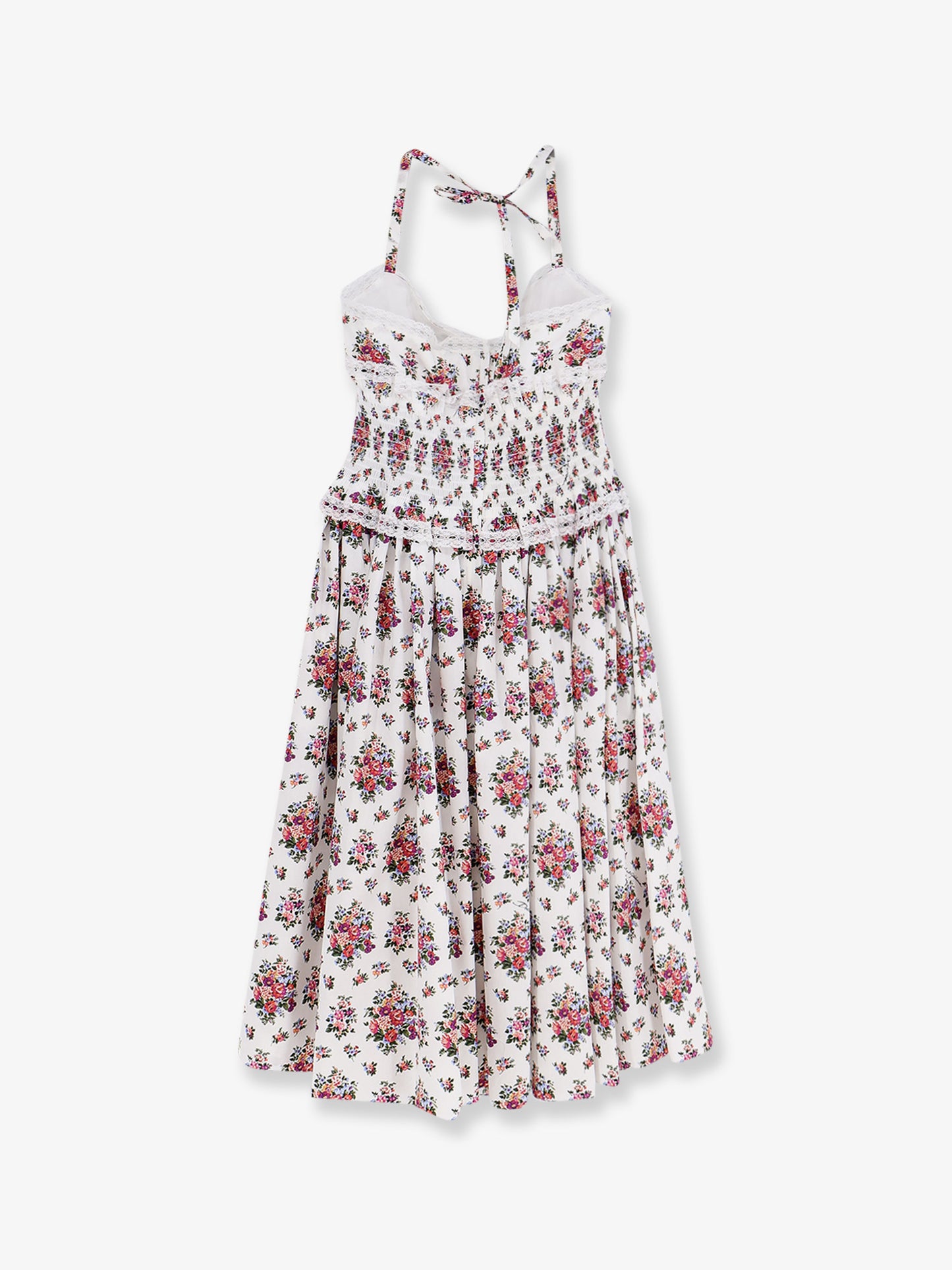 Poplin dress with Mazzolini di Fiori print