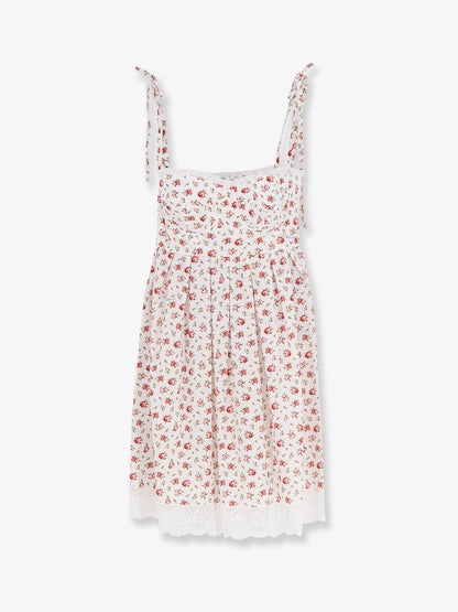 Poplin dress with Roselline print thumbnail