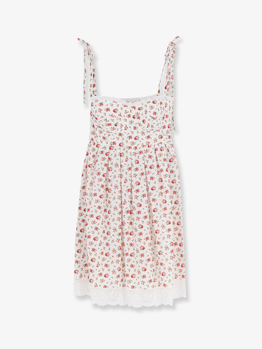 Poplin dress with Roselline print