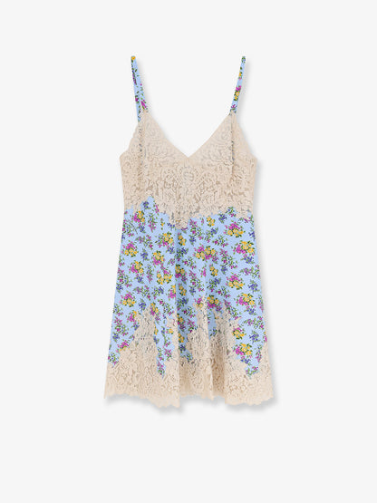 Vestito in misto seta con stampa Mazzolini di fiori thumbnail