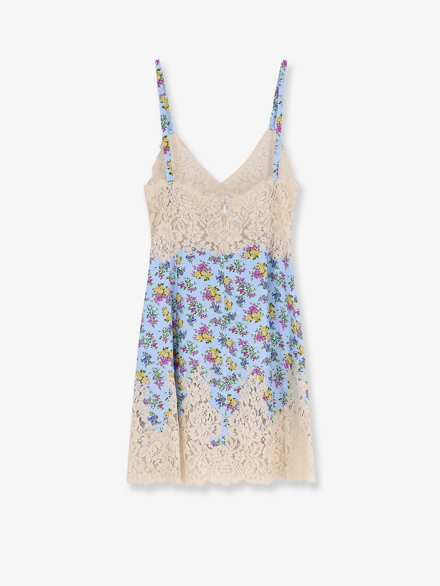 Vestito in misto seta con stampa Mazzolini di fiori