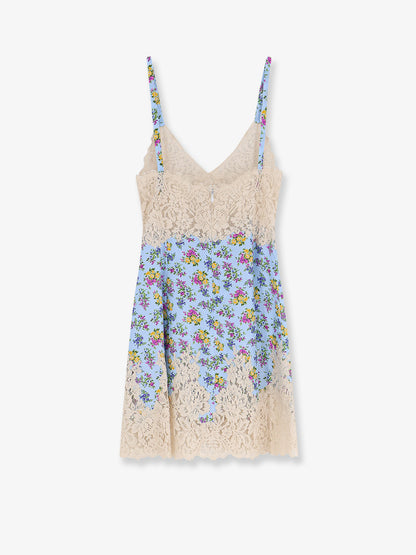 Vestito in misto seta con stampa Mazzolini di fiori thumbnail