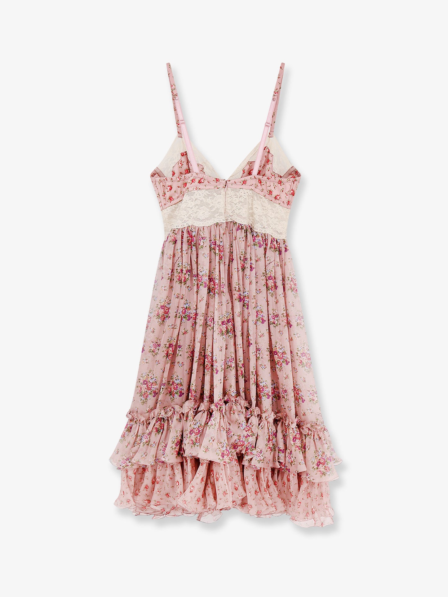 Chiffon dress with a Mazzolini di fiori print