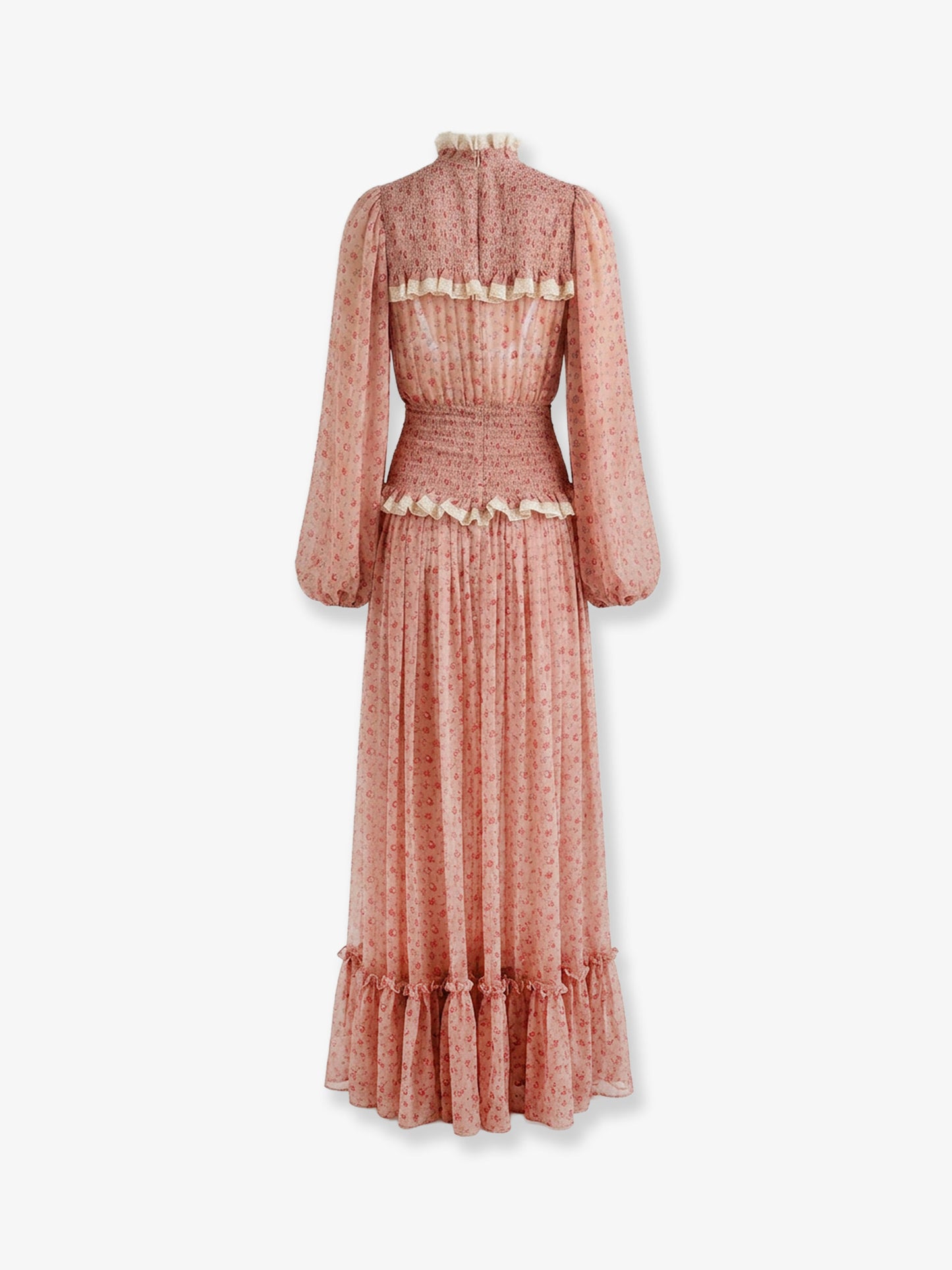 Vestito in chiffon con stampa Roselline