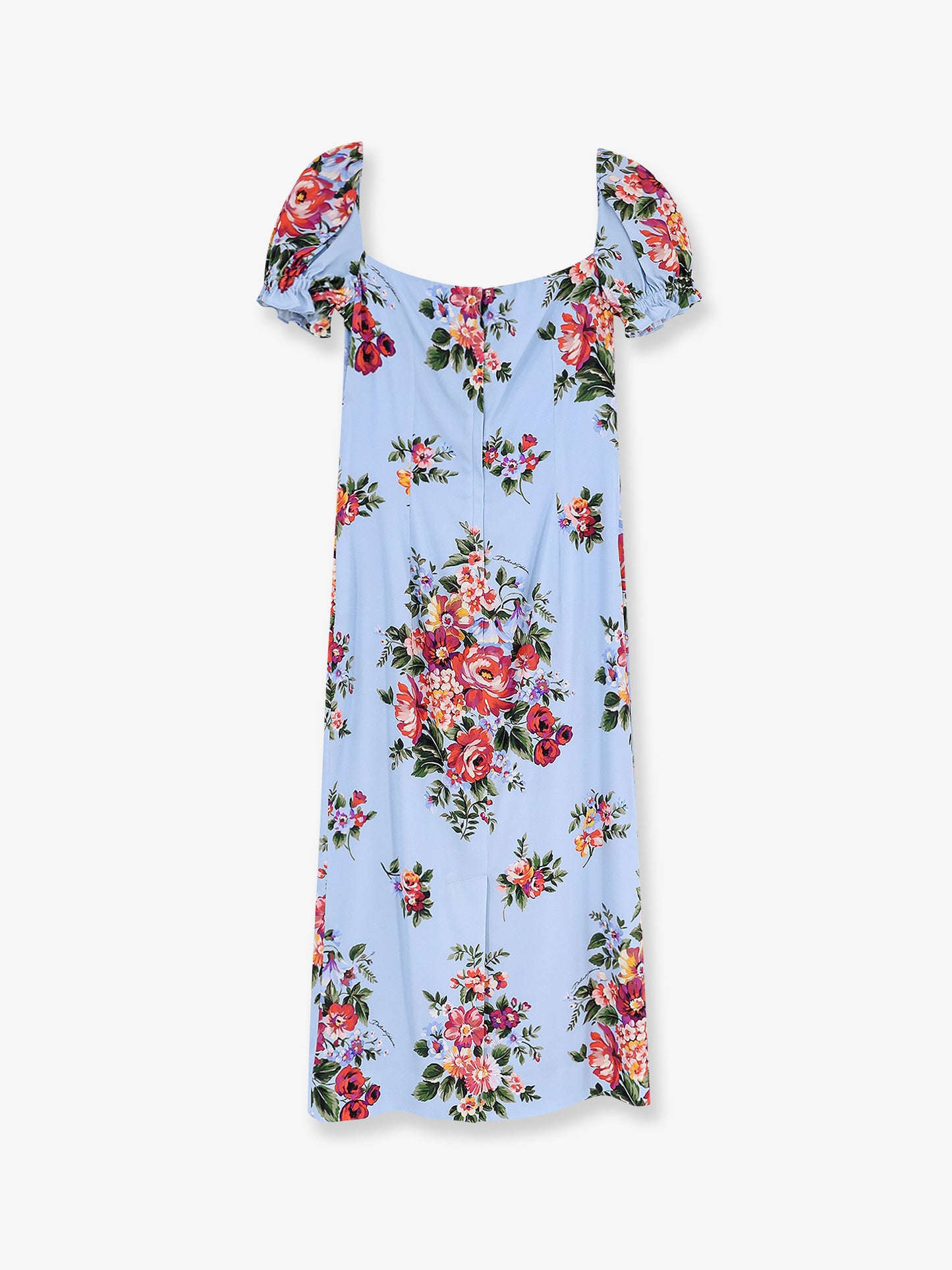 Vestito in seta stretch con stampa Mazzo di Fiori