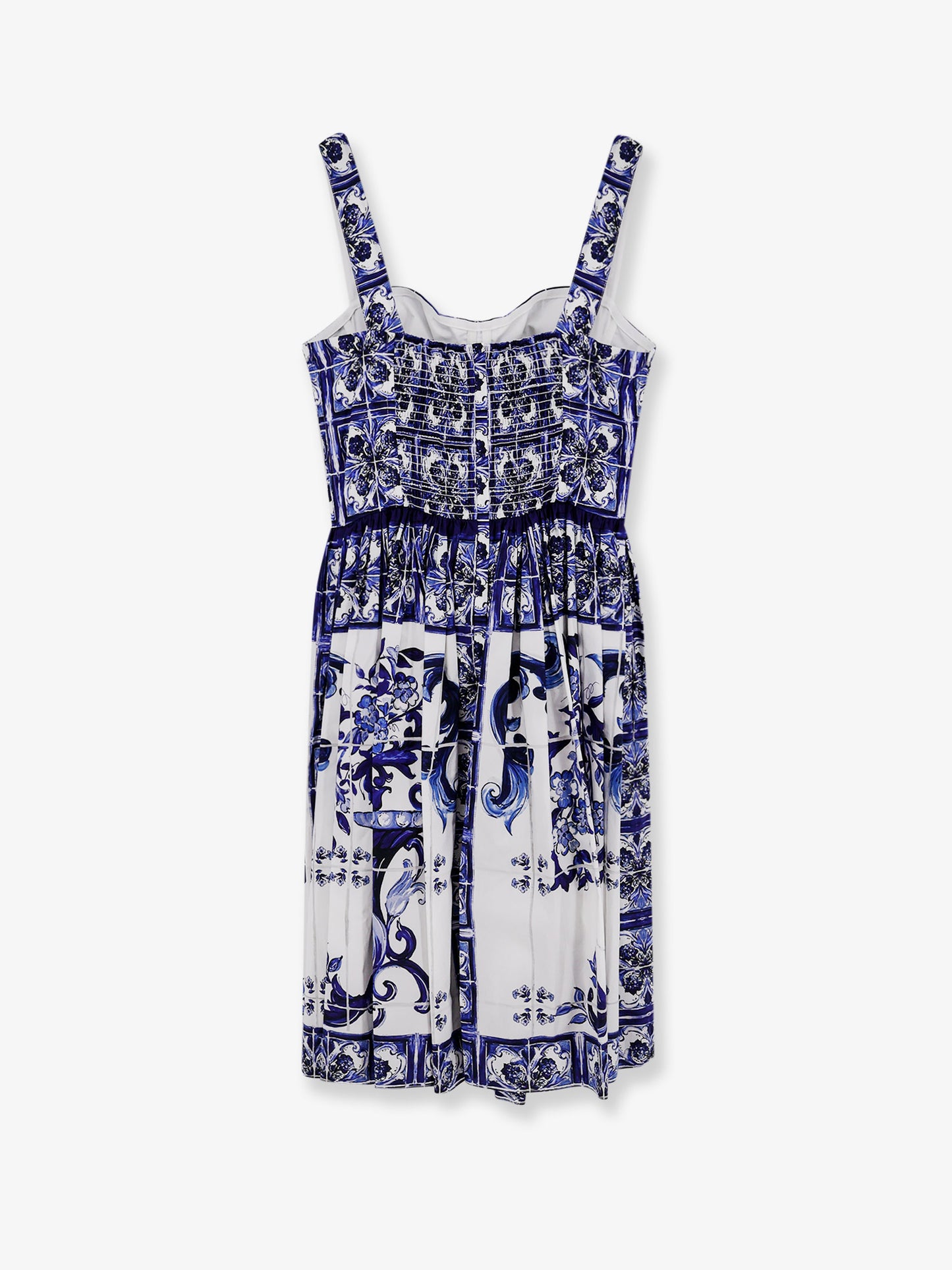 Cotton dress with Maiolica print