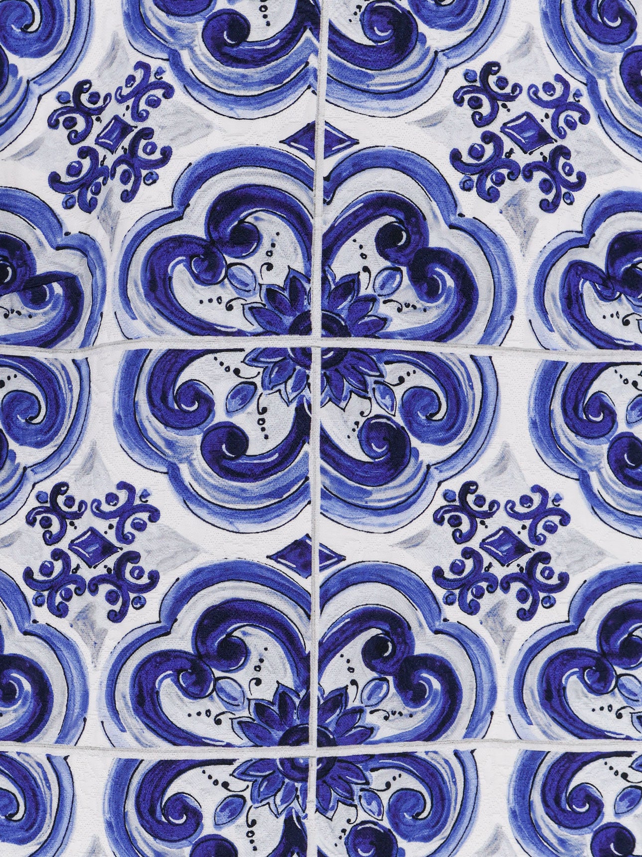 Cotton and viscose dress with Maiolica print