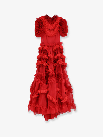 Long dress with flounces and rouches thumbnail