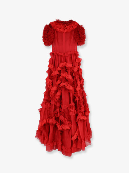 Long dress with flounces and rouches thumbnail