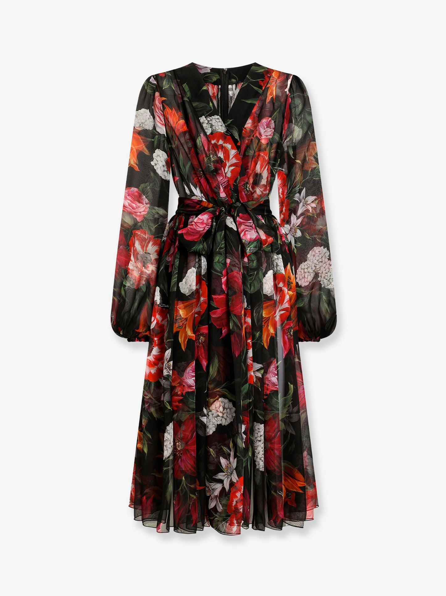 Chiffon dress with floral print