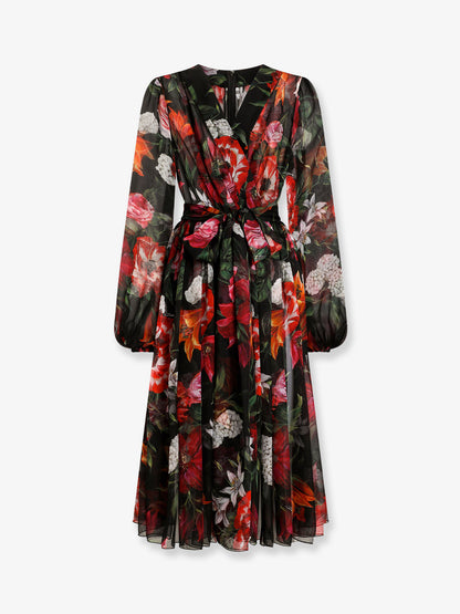 Chiffon dress with floral print thumbnail