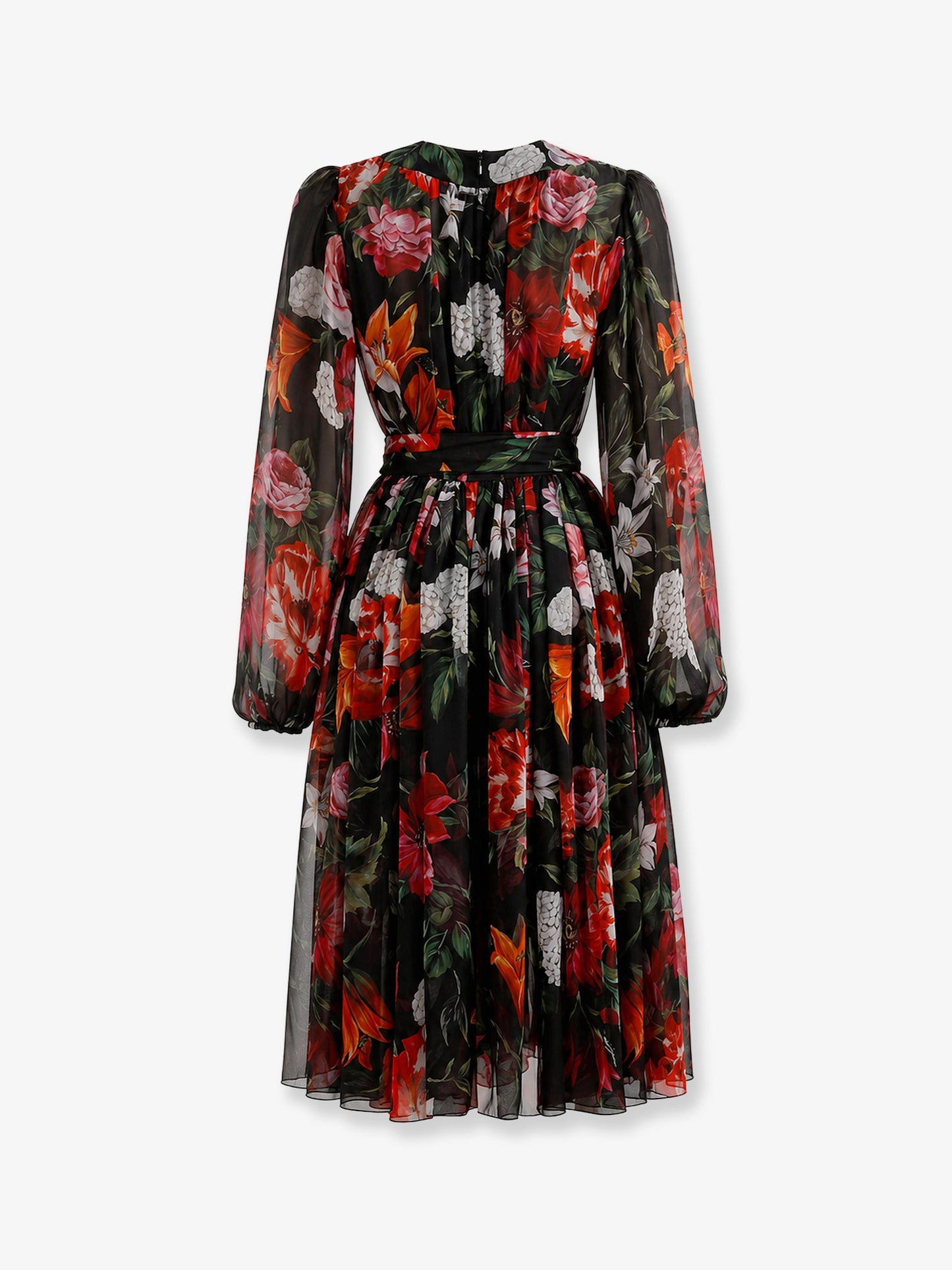 Chiffon dress with floral print