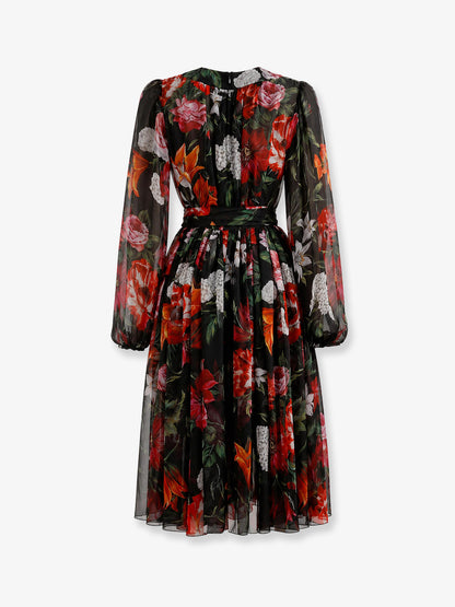 Chiffon dress with floral print thumbnail