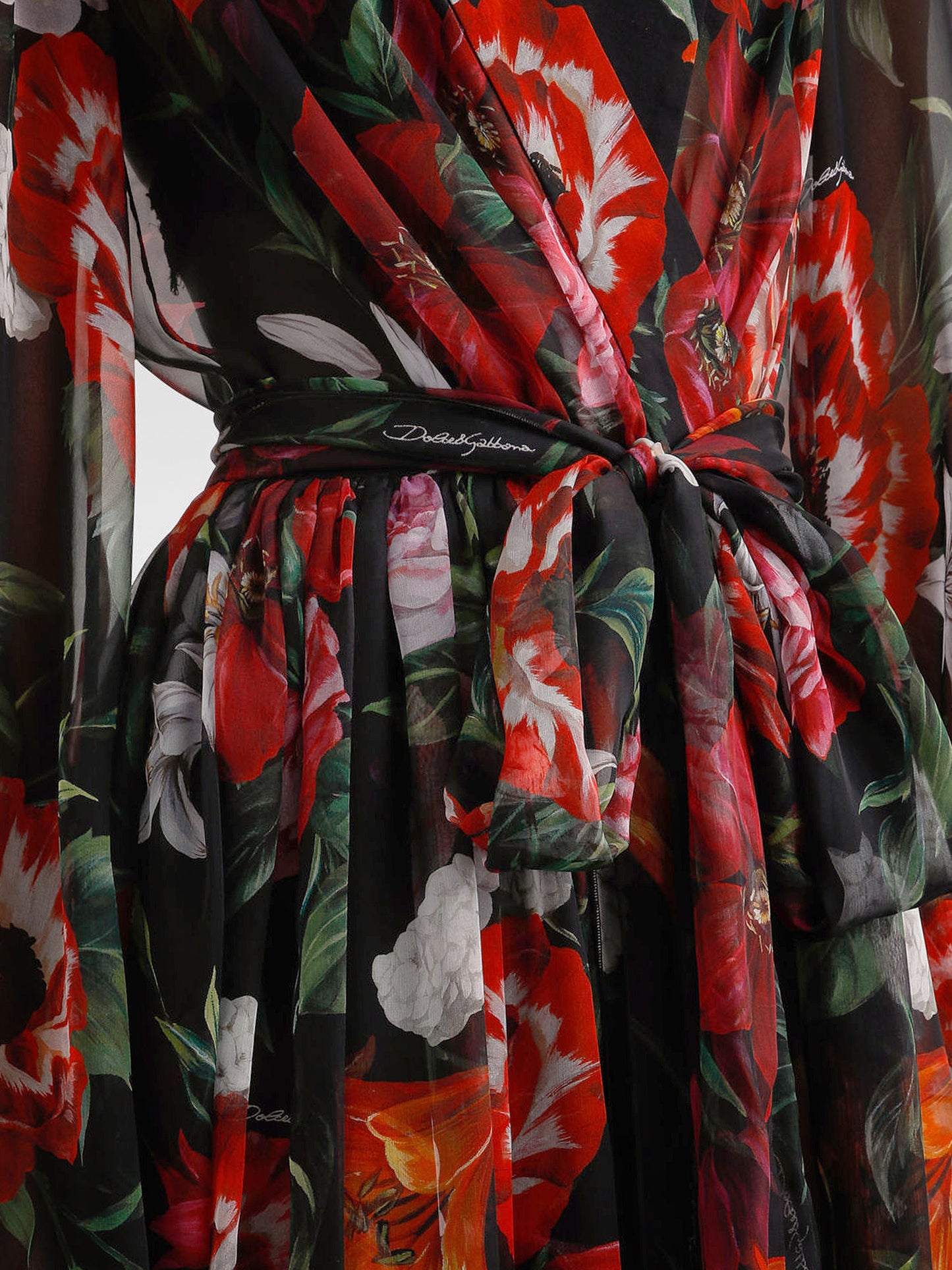 Chiffon dress with floral print