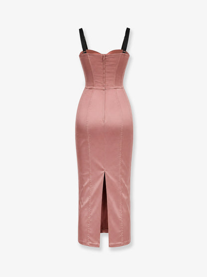 Vestito in satin stretch thumbnail
