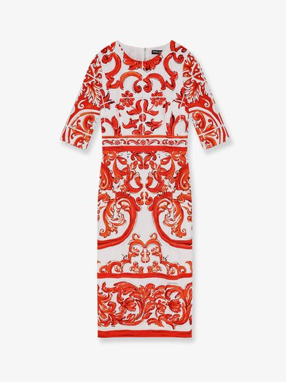 Silk long dress with Maiolica print thumbnail
