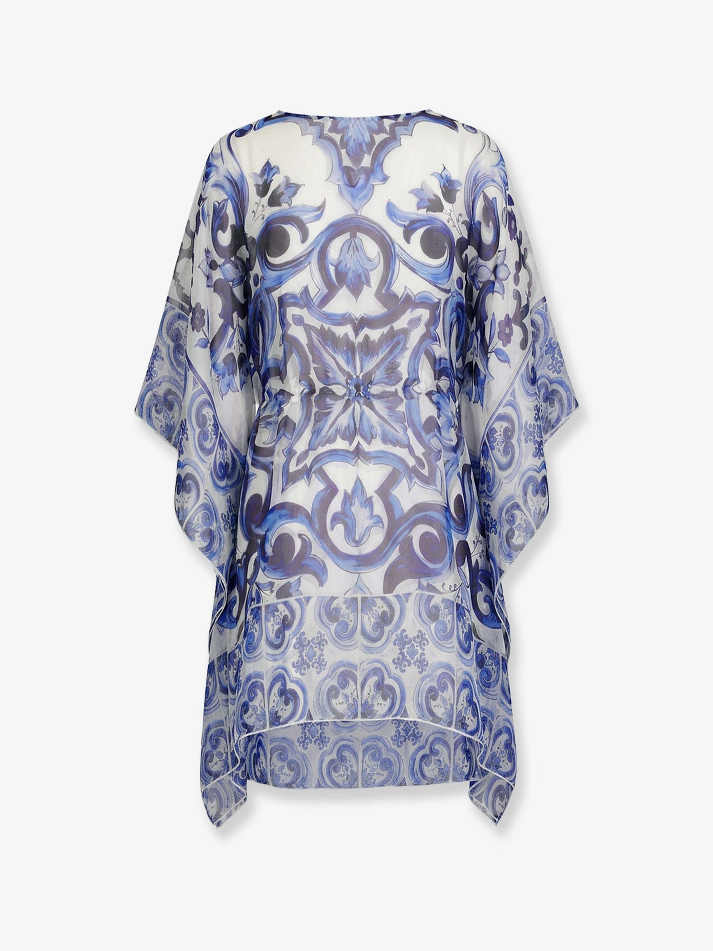 Chiffon kaftan with Maiolica print