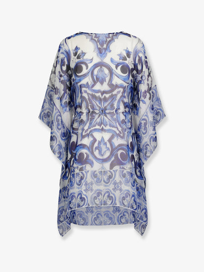 Chiffon kaftan with Maiolica print thumbnail
