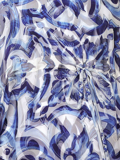 Chiffon kaftan with Maiolica print thumbnail