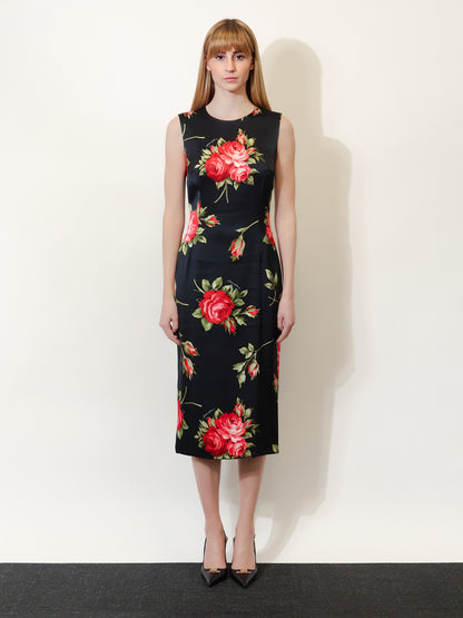 Vestito in viscosa con stampa iconica thumbnail