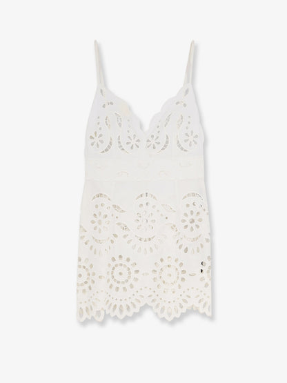 Poplin mini dress with cut out embroidery thumbnail