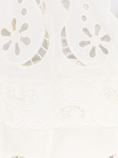 Poplin mini dress with cut out embroidery thumbnail