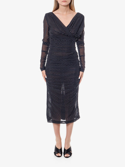 Polka-dots dress with drapery thumbnail