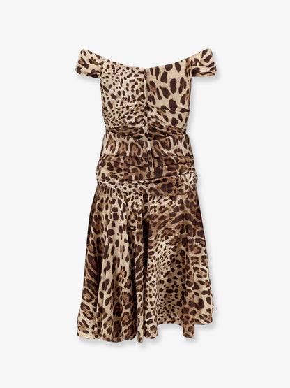 Long silk dress with animal print thumbnail