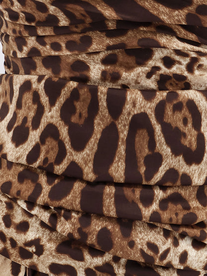 Long silk dress with animal print thumbnail