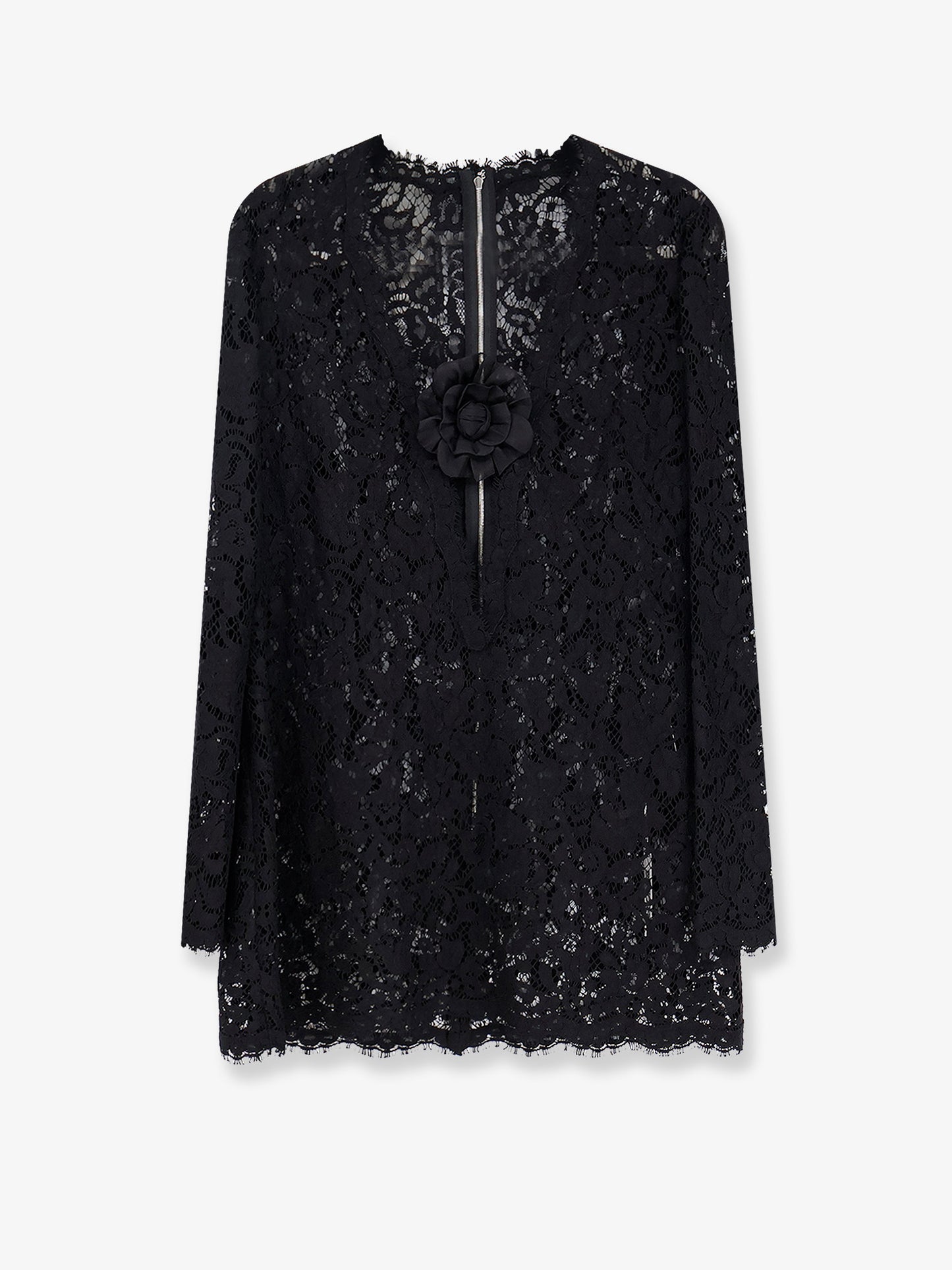 Lace dress with front flower detail
