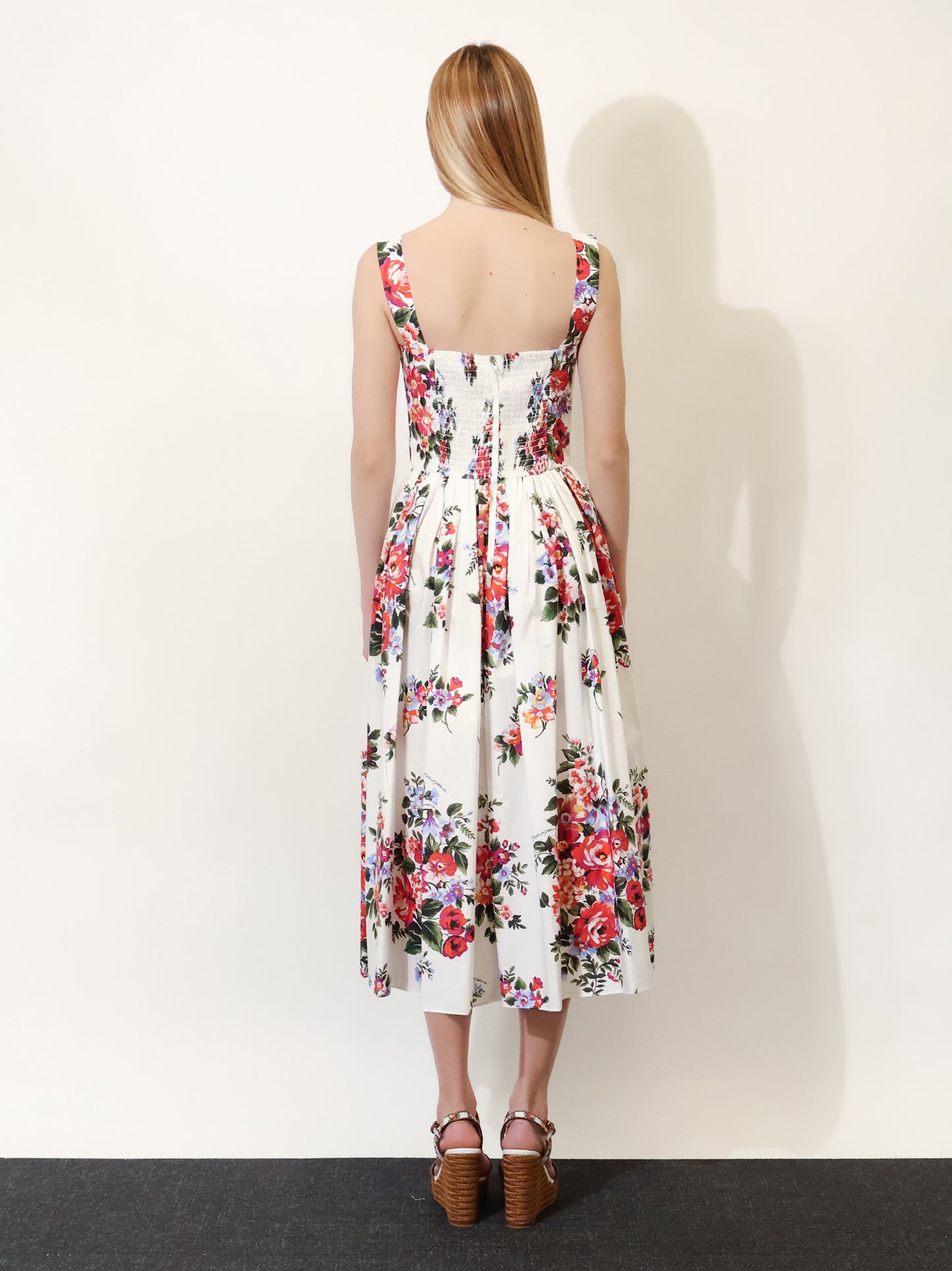 Cotton Midi dress with iconic print