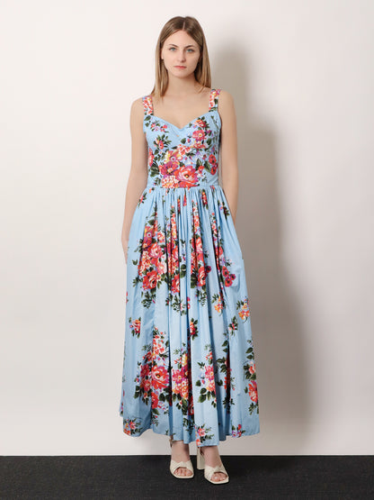 Cotton dress with Mazzo di Fiori print thumbnail