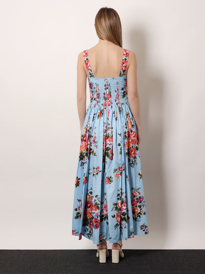 Cotton dress with Mazzo di Fiori print thumbnail