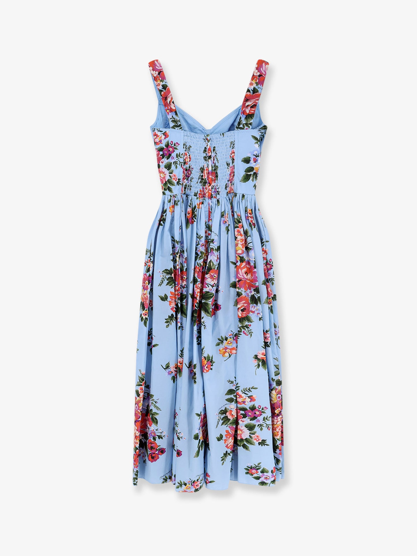 Cotton dress with Mazzo di Fiori print