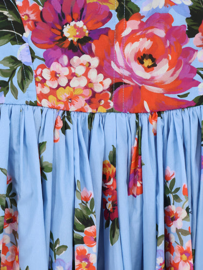 Cotton dress with Mazzo di Fiori print thumbnail