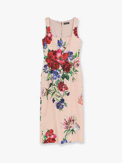 Satin longuette dress with Fiori print thumbnail