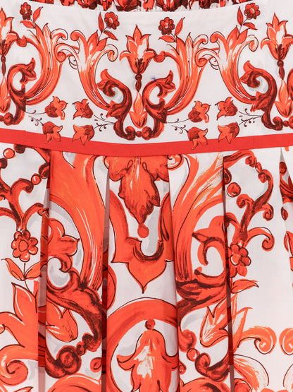 Cotton long dress with Maiolica print thumbnail