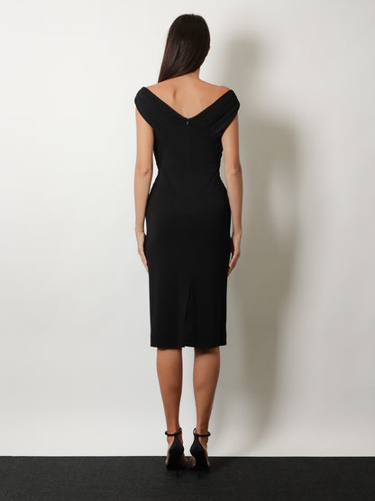 Fitted organzino crêpe dress thumbnail
