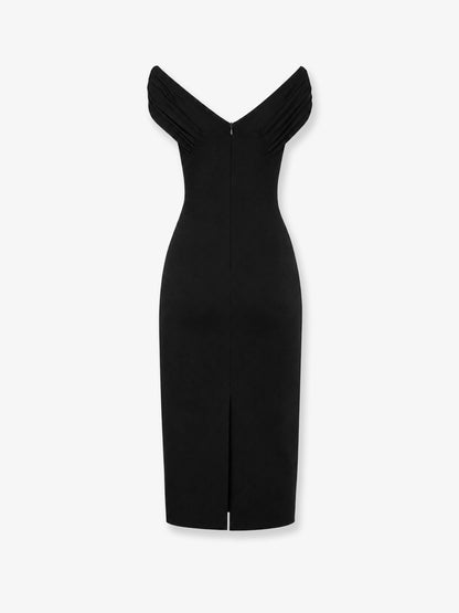 Fitted organzino crêpe dress thumbnail