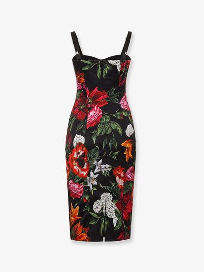 Satin dress with floral print thumbnail