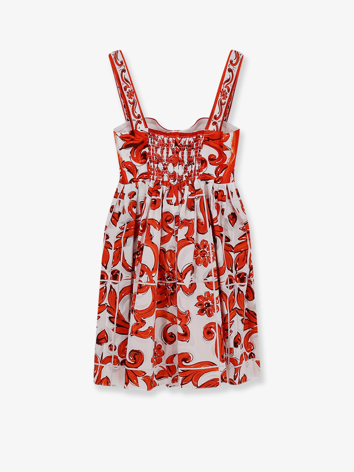 Cotton dress with Maiolica print