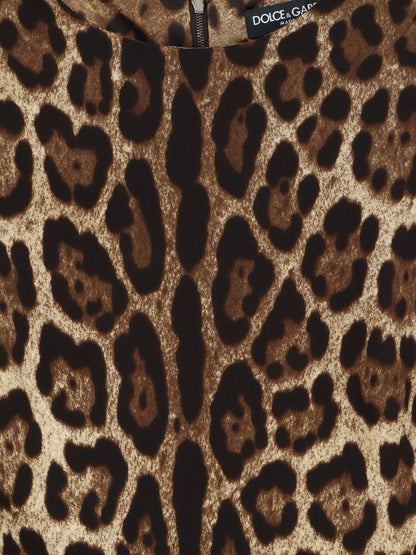 Stretch silk dress with Leopard print thumbnail
