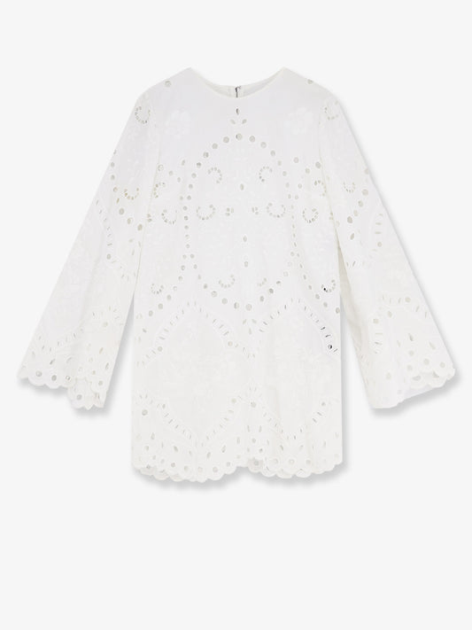 Mini cotton dress with embroidery