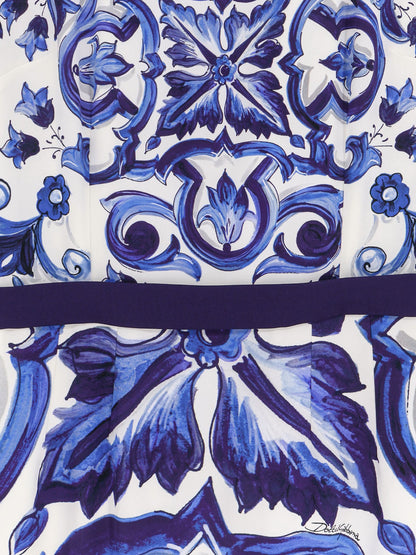 Silk blend dress with Maiolica print thumbnail