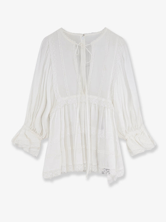 Cotton shirt with laces profiles