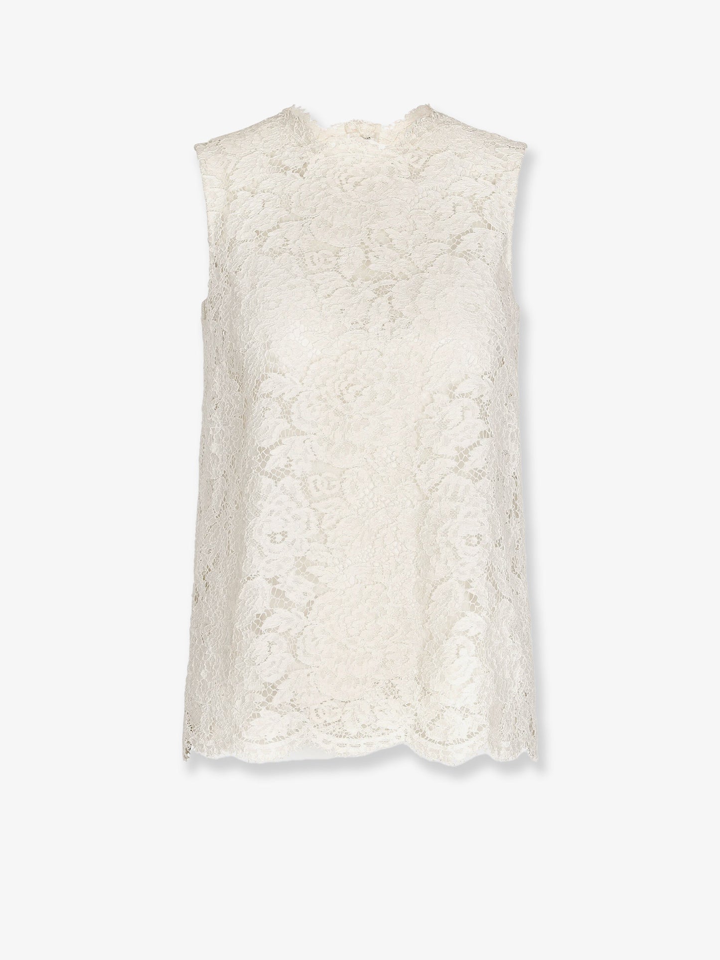 Logoed stretch lace top